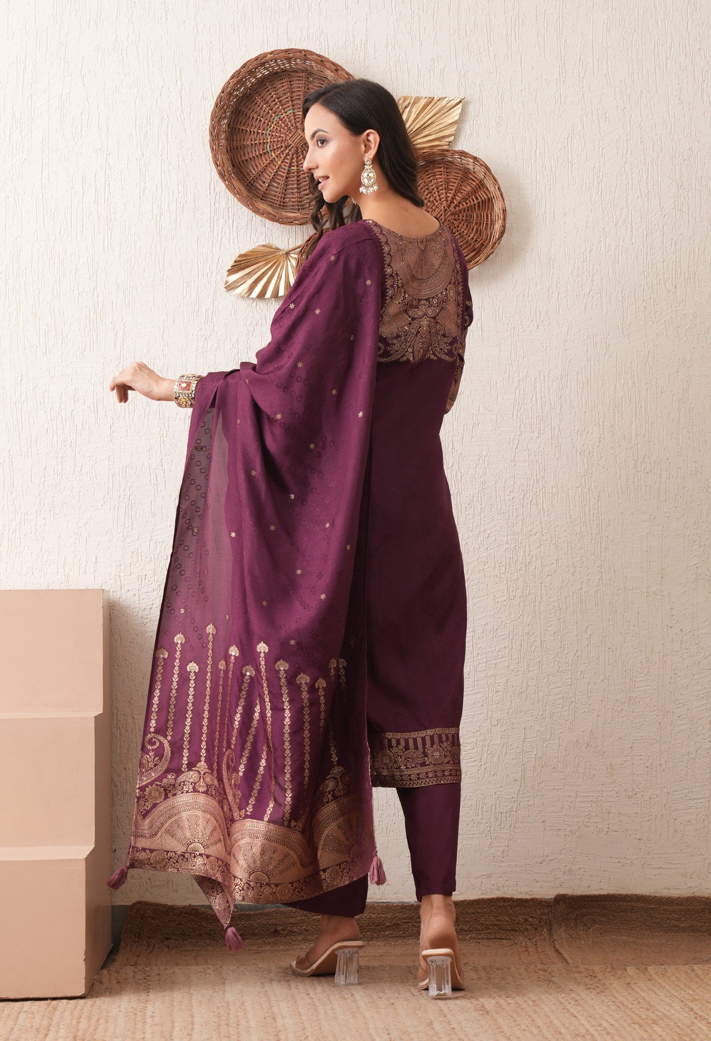 Wine Elegance Semi-Formal Suit