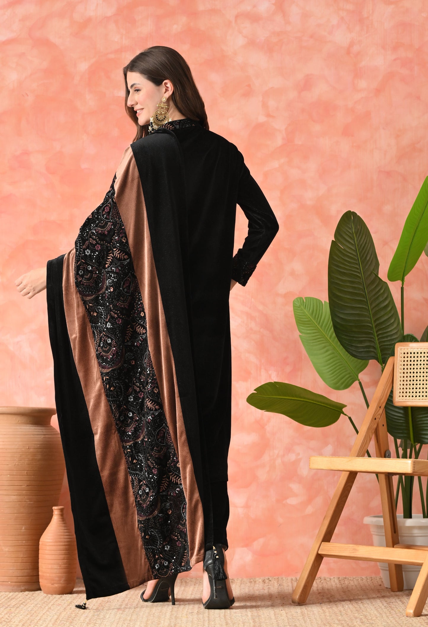 Midnight Elegance Velvet Pakistani Suit