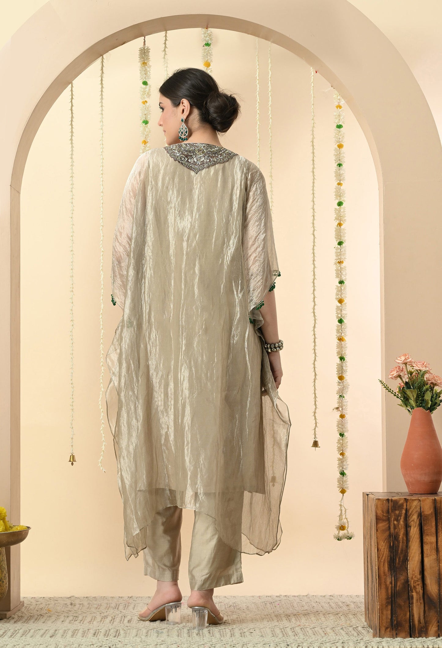 Grey Glamour Kaftan Set