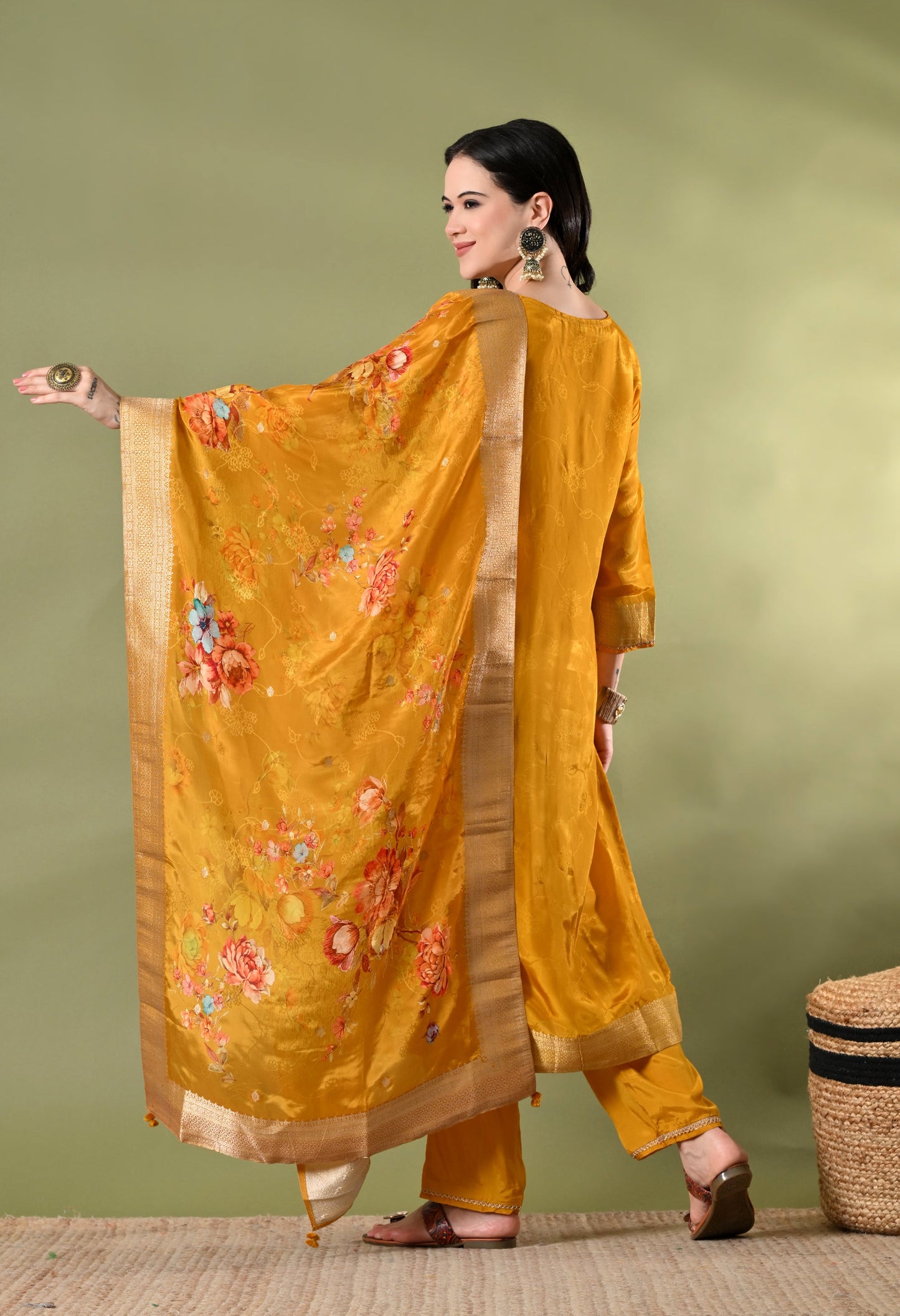 Golden Grace Banarasi Silk Suit