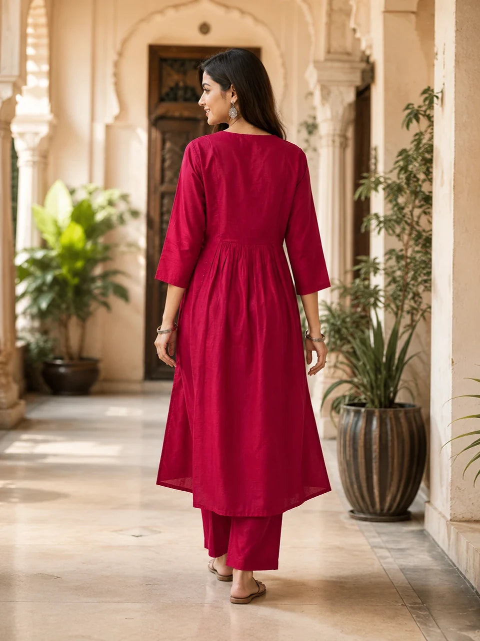 Ruby Bloom Embroidered Kurta Set