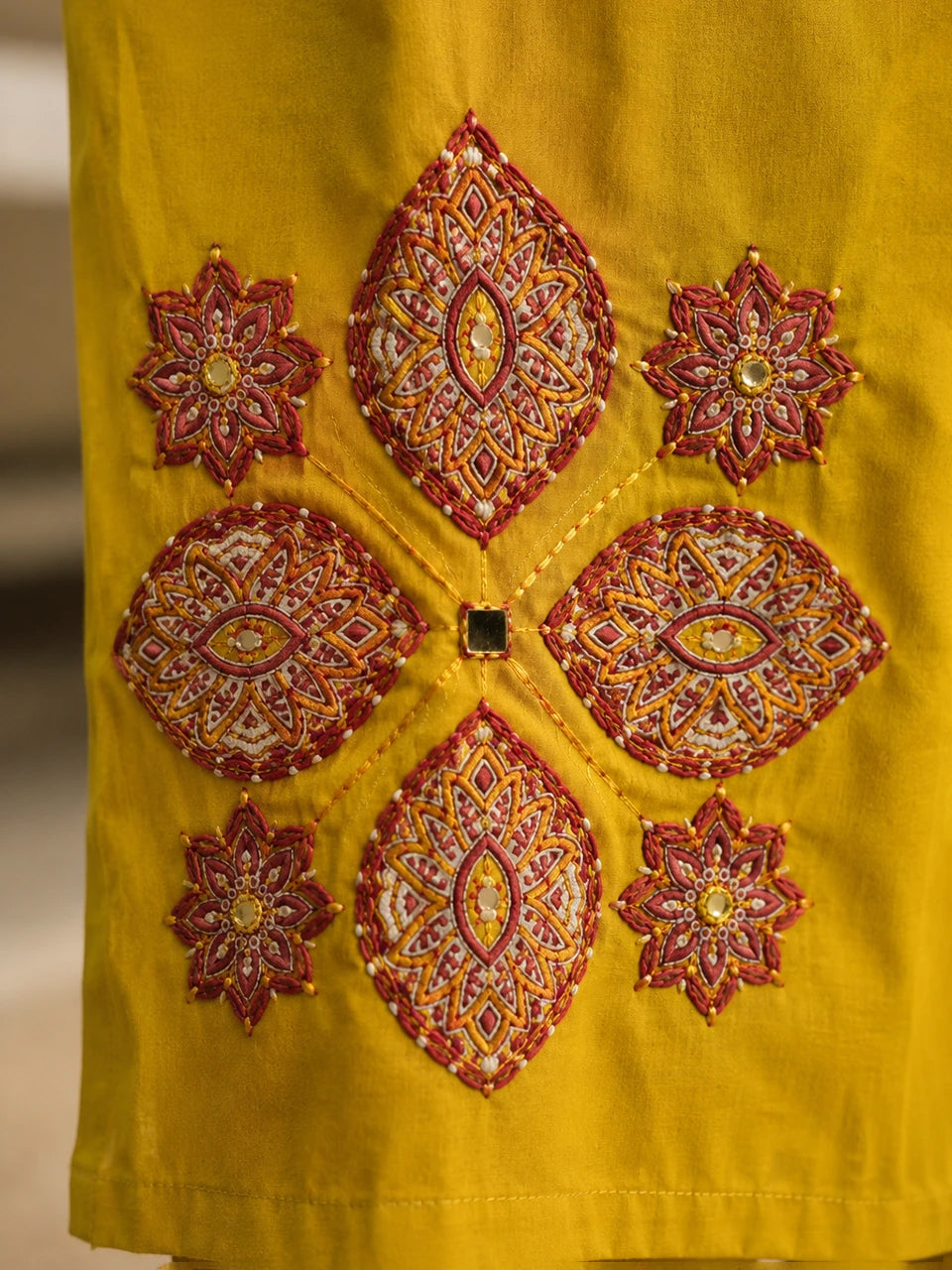 Sunlit Grace Embroidered Suit Set