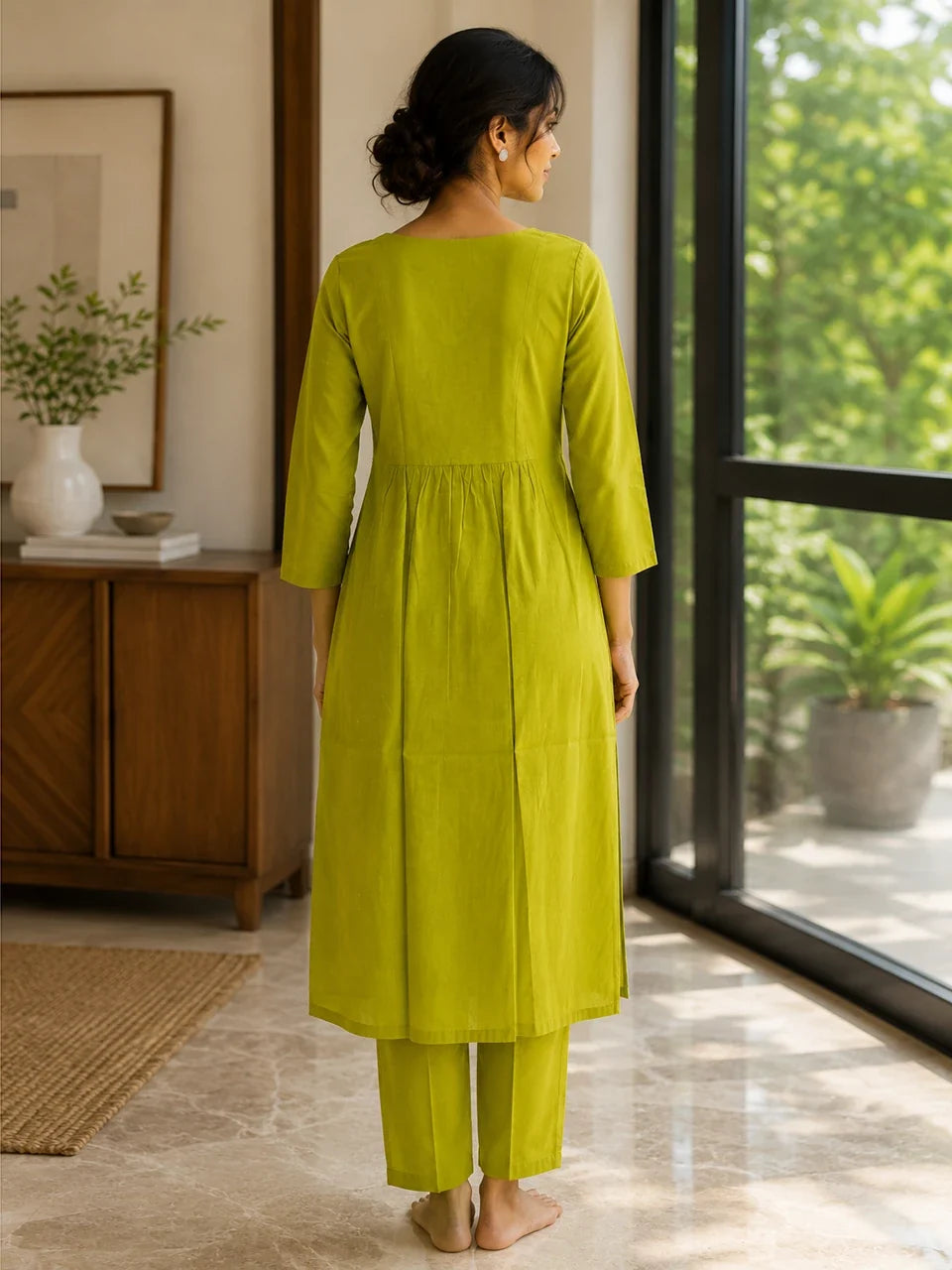 Olive Grace Embroidered Kurta Set