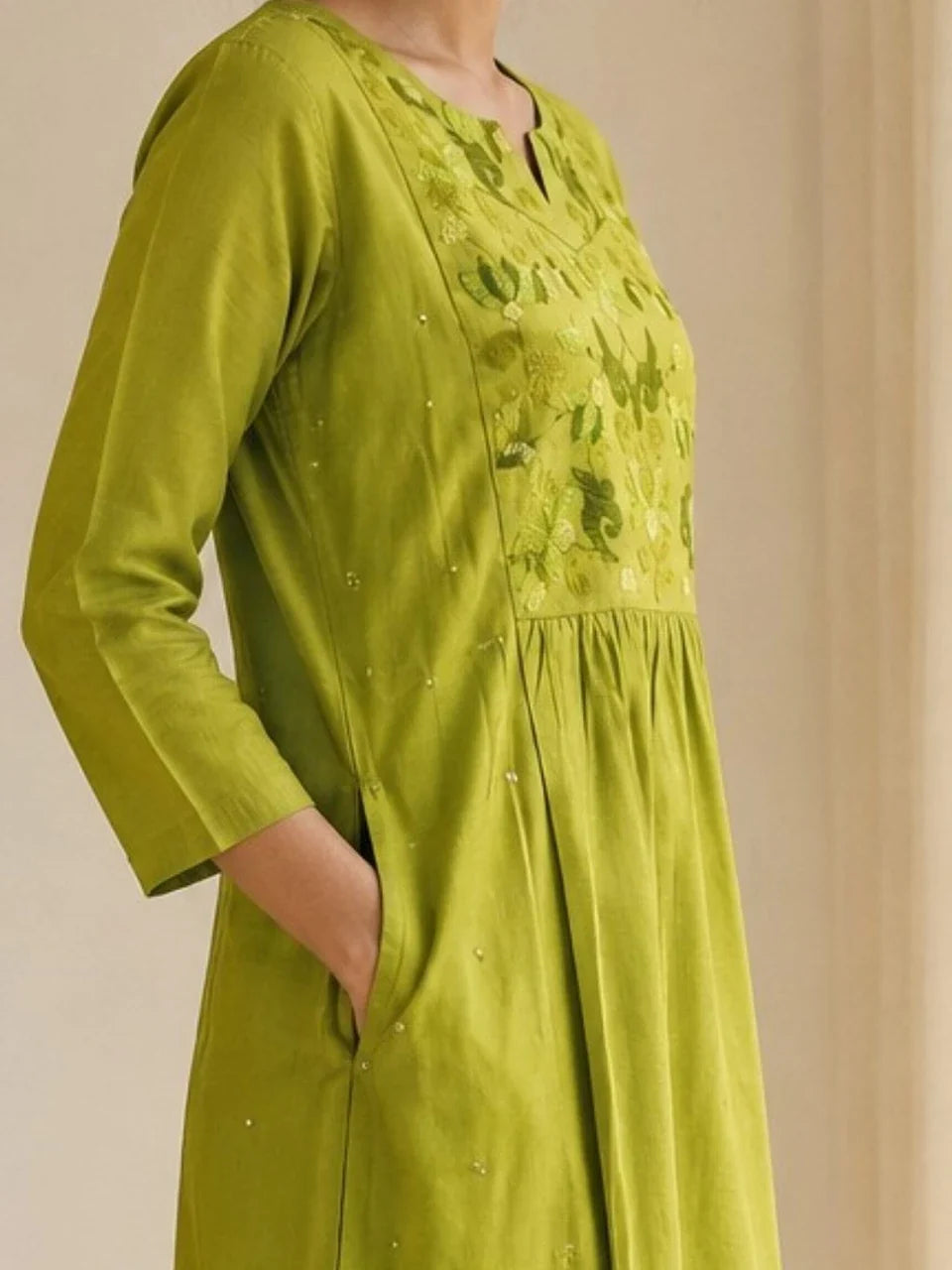Olive Grace Embroidered Kurta Set