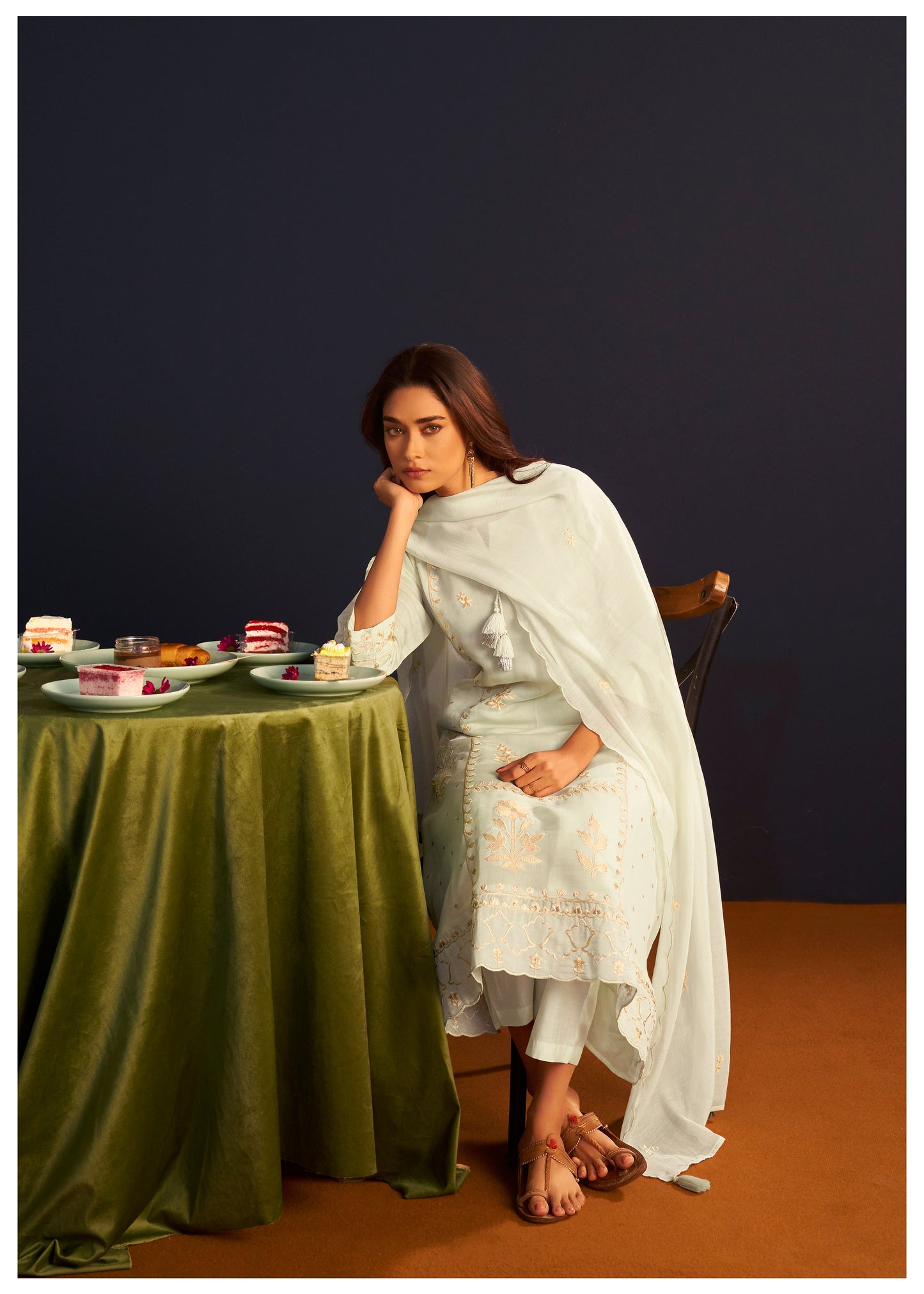 Ivory Bloom Embroidered Kurta Set
