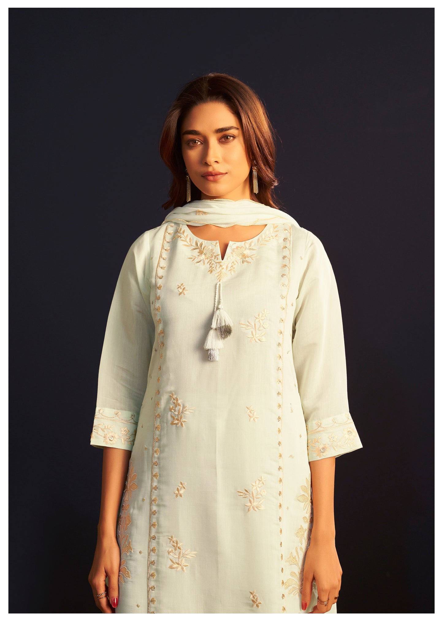 Ivory Bloom Embroidered Kurta Set