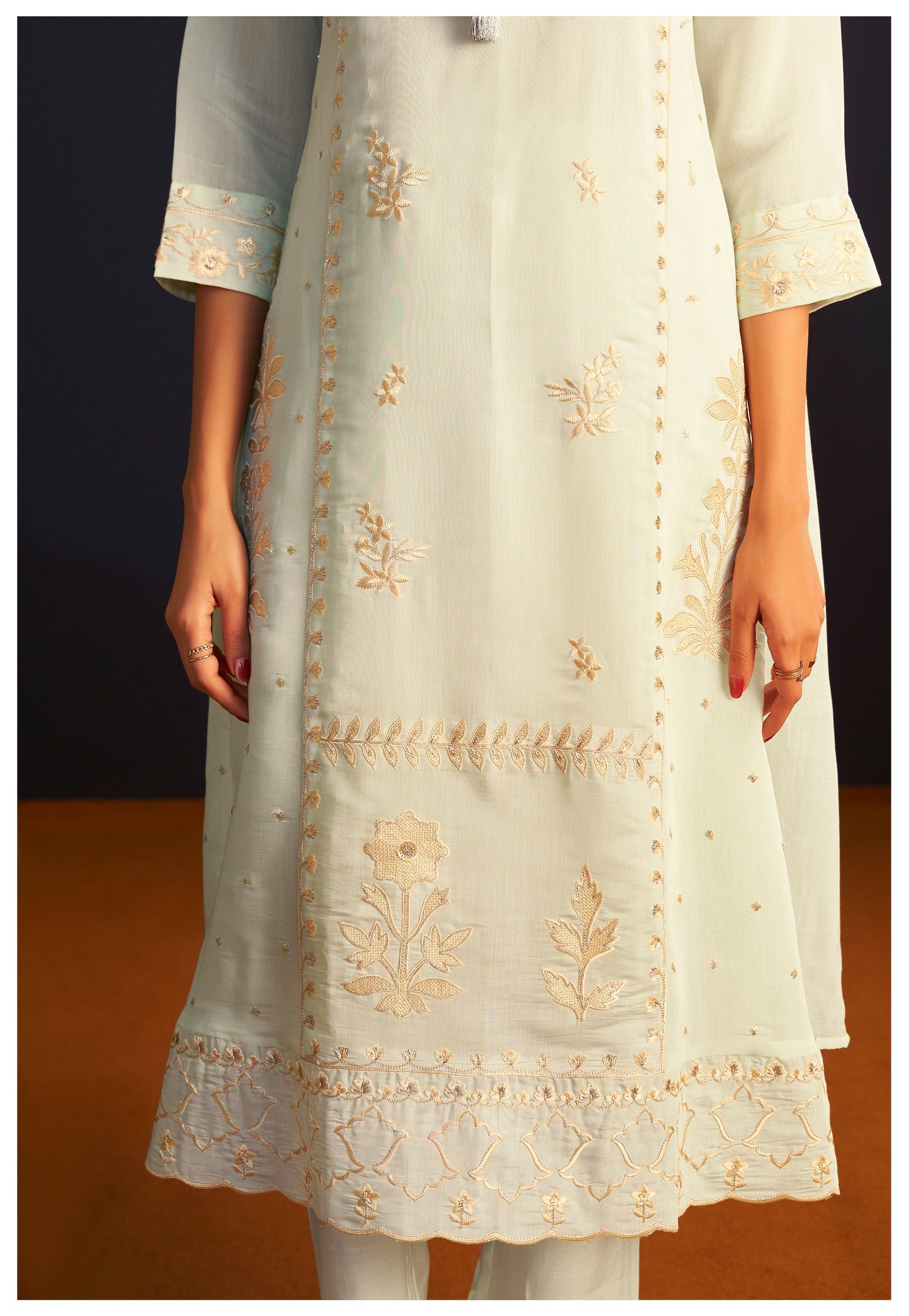 Ivory Bloom Embroidered Kurta Set