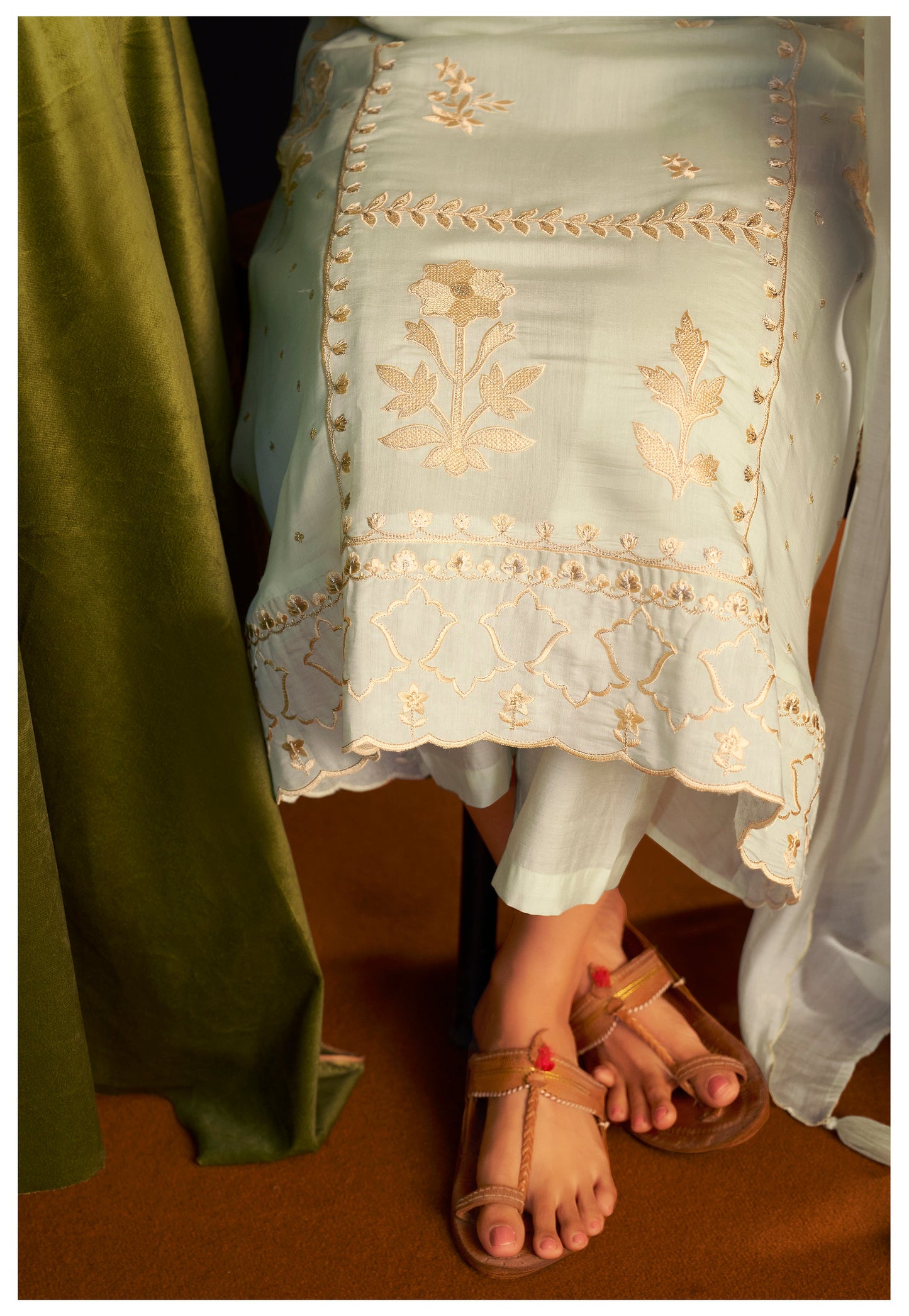 Ivory Bloom Embroidered Kurta Set