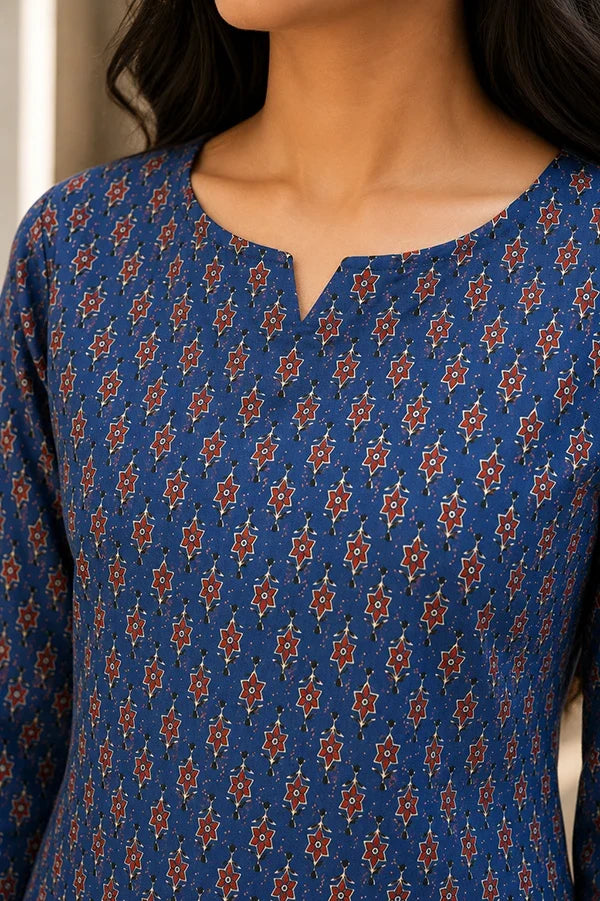 Indigo Blossom Printed Cotton Co-Ord Set