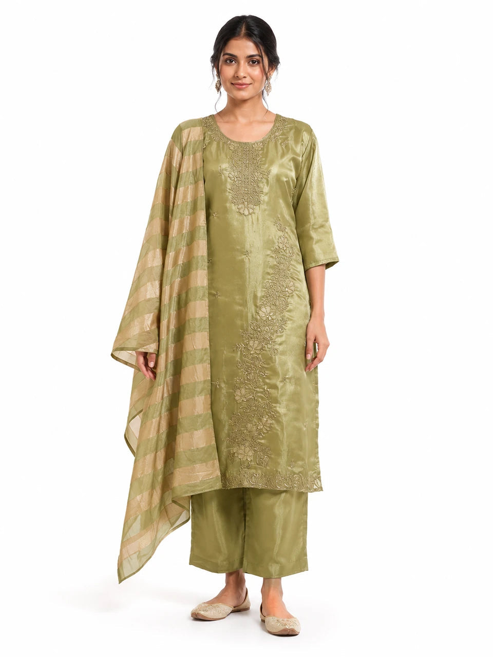 Olive Grace Embroidered Suit Set