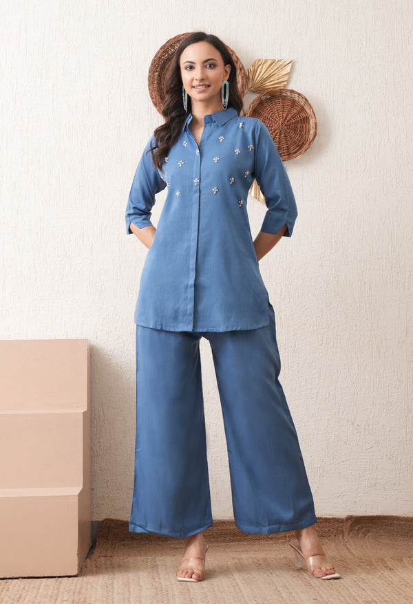 Grace Blue Diamond Charm Co-ord Set