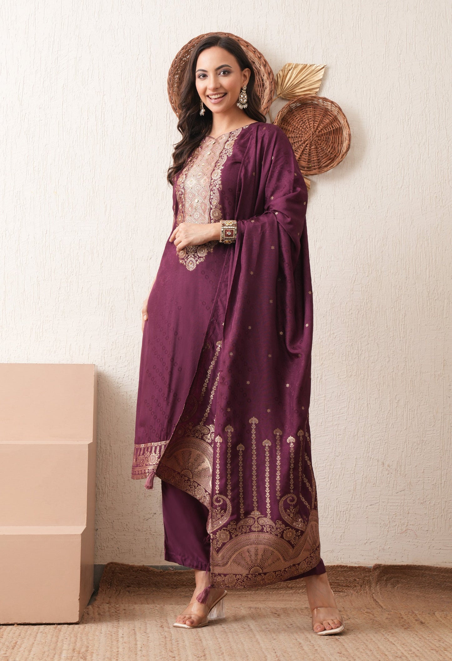 Wine Elegance Semi-Formal Suit