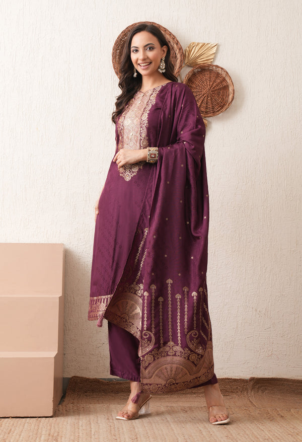 Wine Elegance Semi-Formal Suit