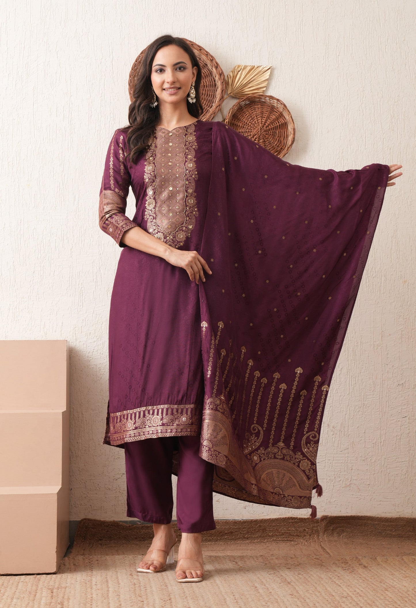 Wine Elegance Semi-Formal Suit