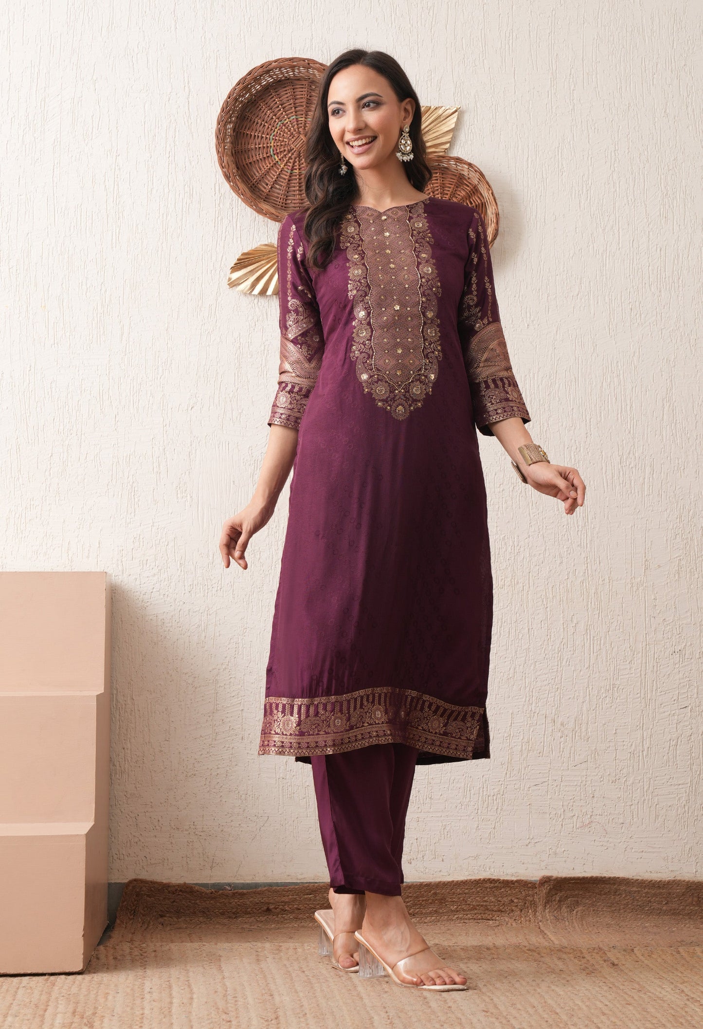 Wine Elegance Semi-Formal Suit