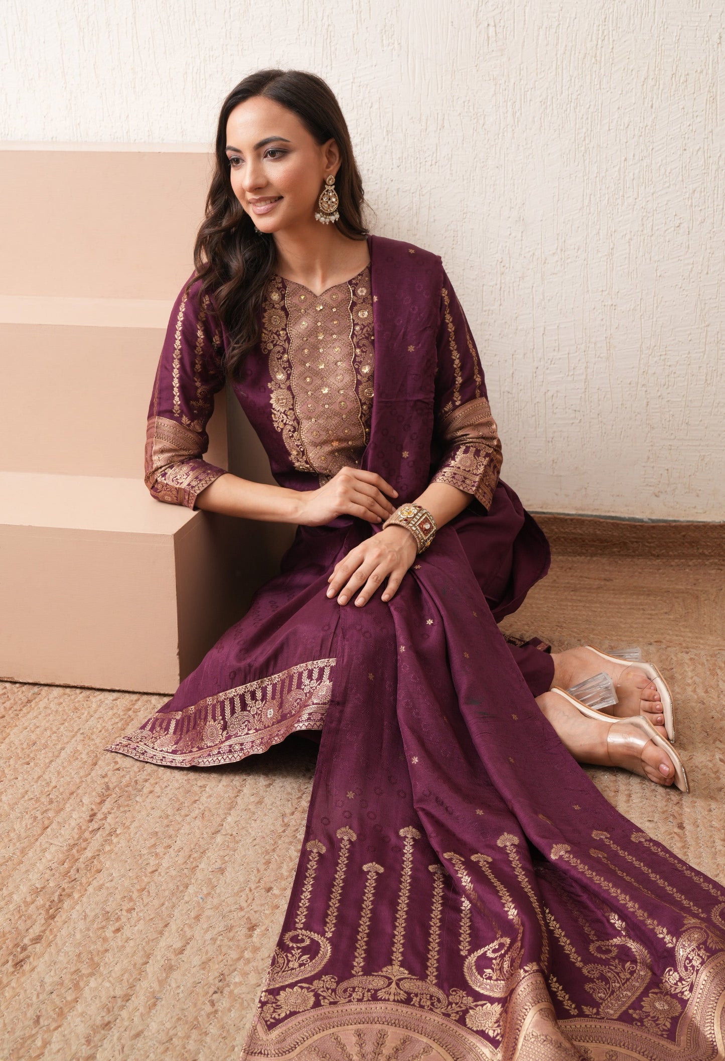 Wine Elegance Semi-Formal Suit