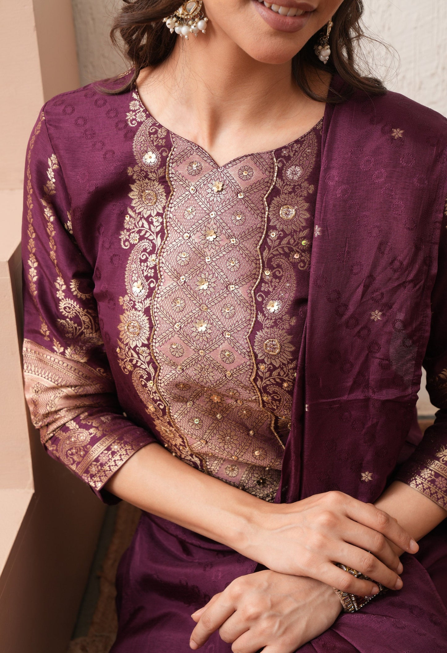 Wine Elegance Semi-Formal Suit