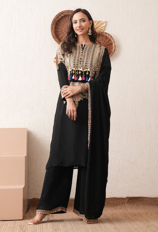 Midnight Glam Palazzo Suit