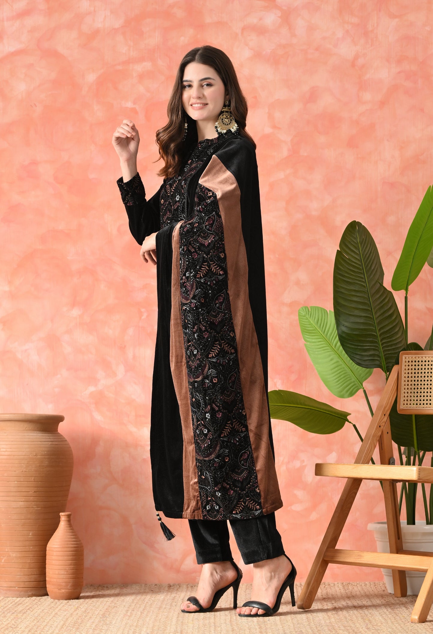 Midnight Elegance Velvet Pakistani Suit