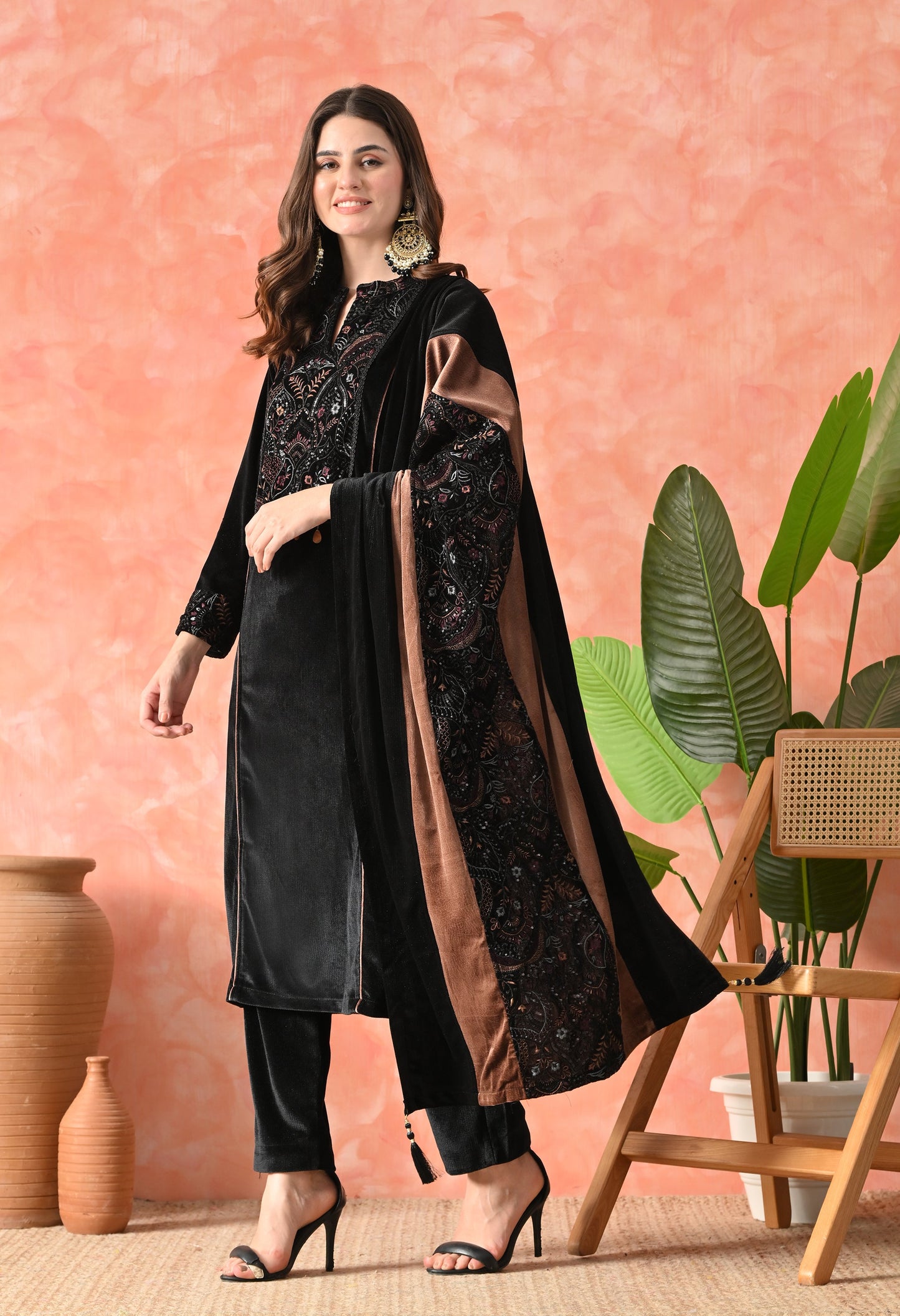 Midnight Elegance Velvet Pakistani Suit