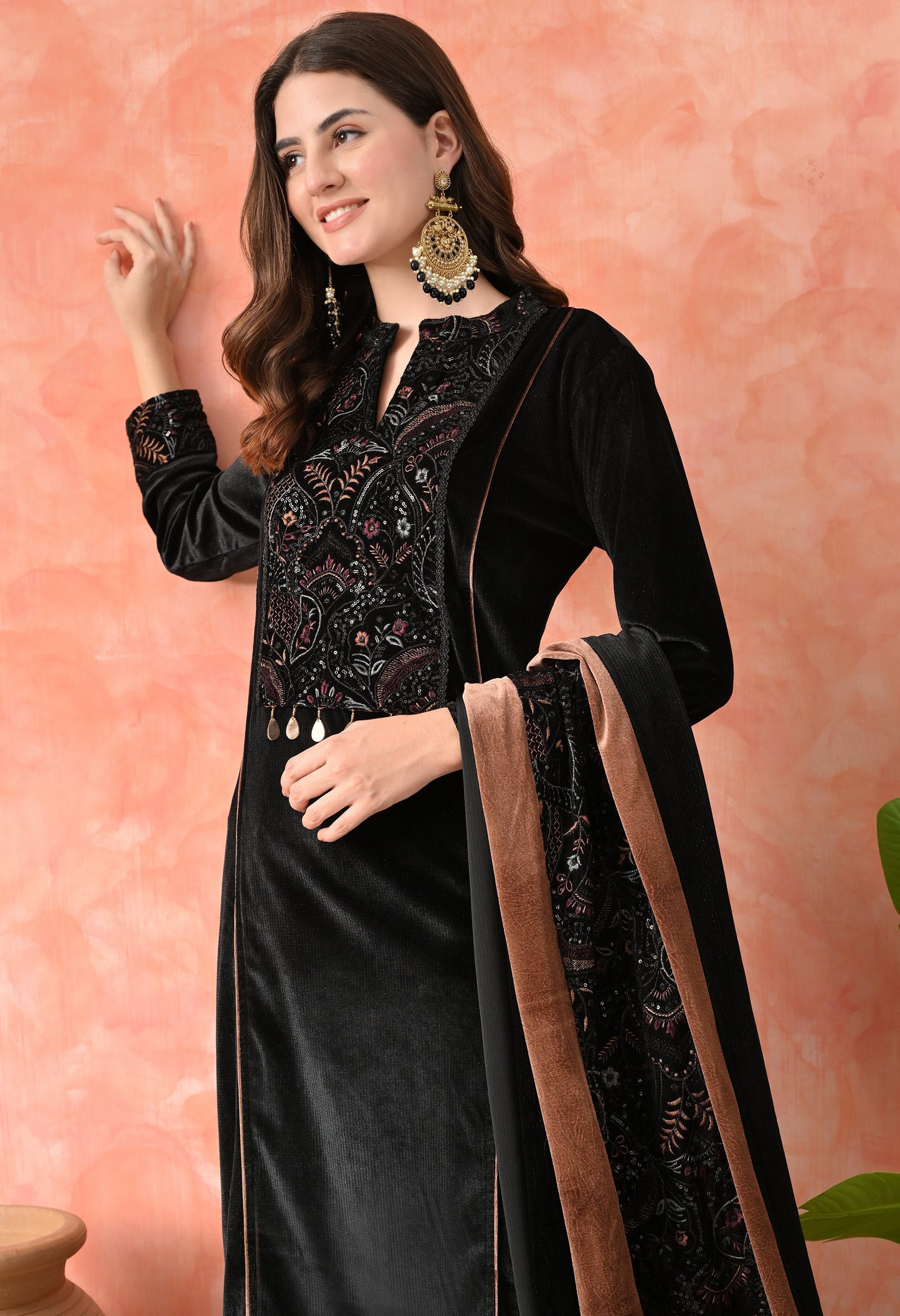 Midnight Elegance Velvet Pakistani Suit