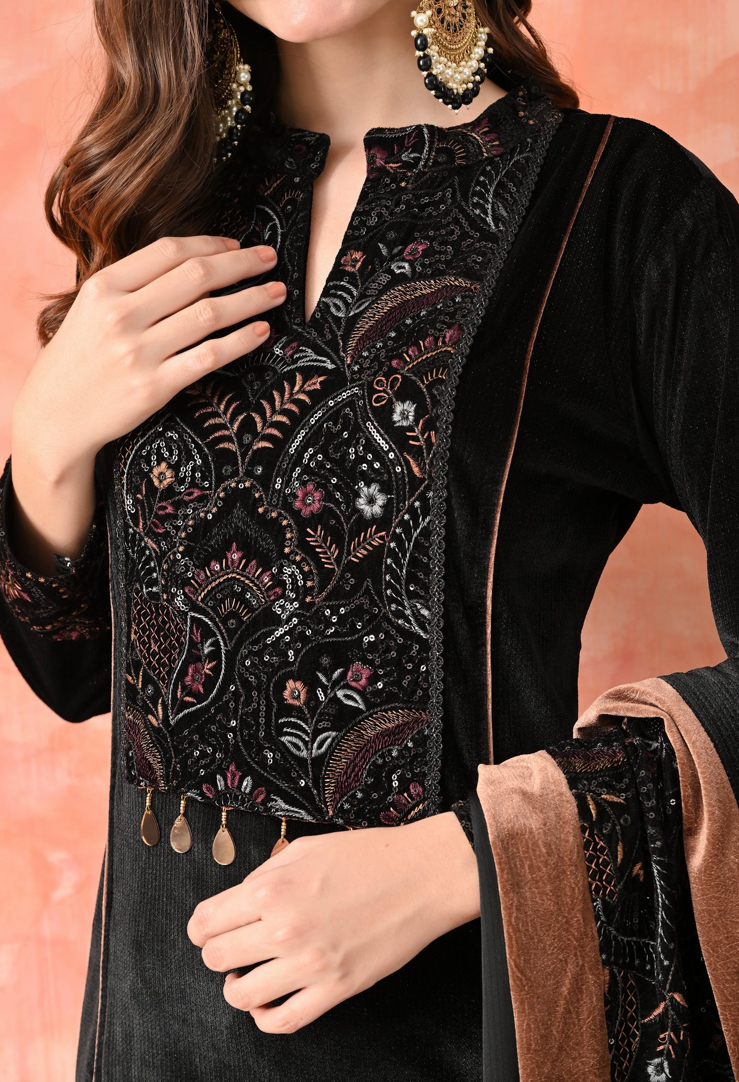 Midnight Elegance Velvet Pakistani Suit