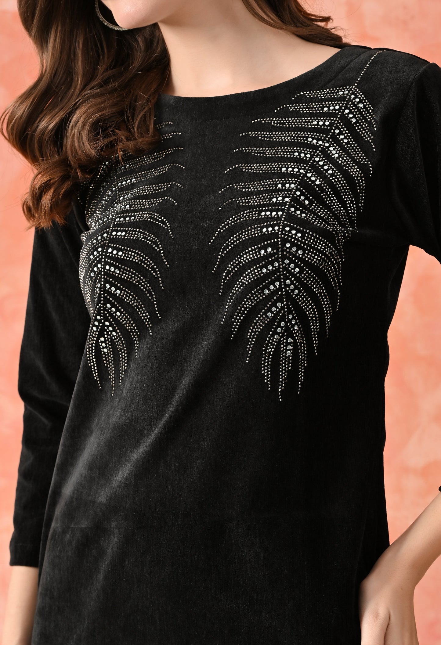 Elegant Black Velvet Charm Dress