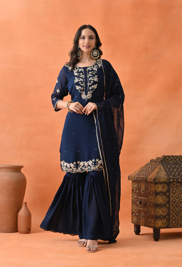 Midnight Sparkle Garara Suit Set
