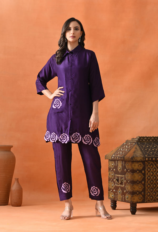 Purple Silk Thread Chic Set For Woman