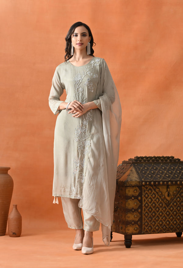 Sparkling Light Green Haram Suit