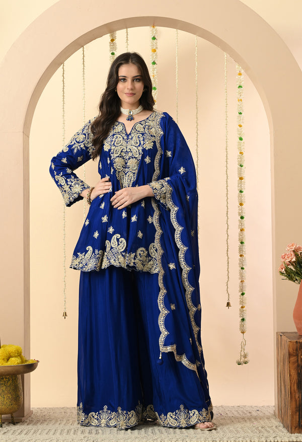 Royal Blue Glamour Partywear Set