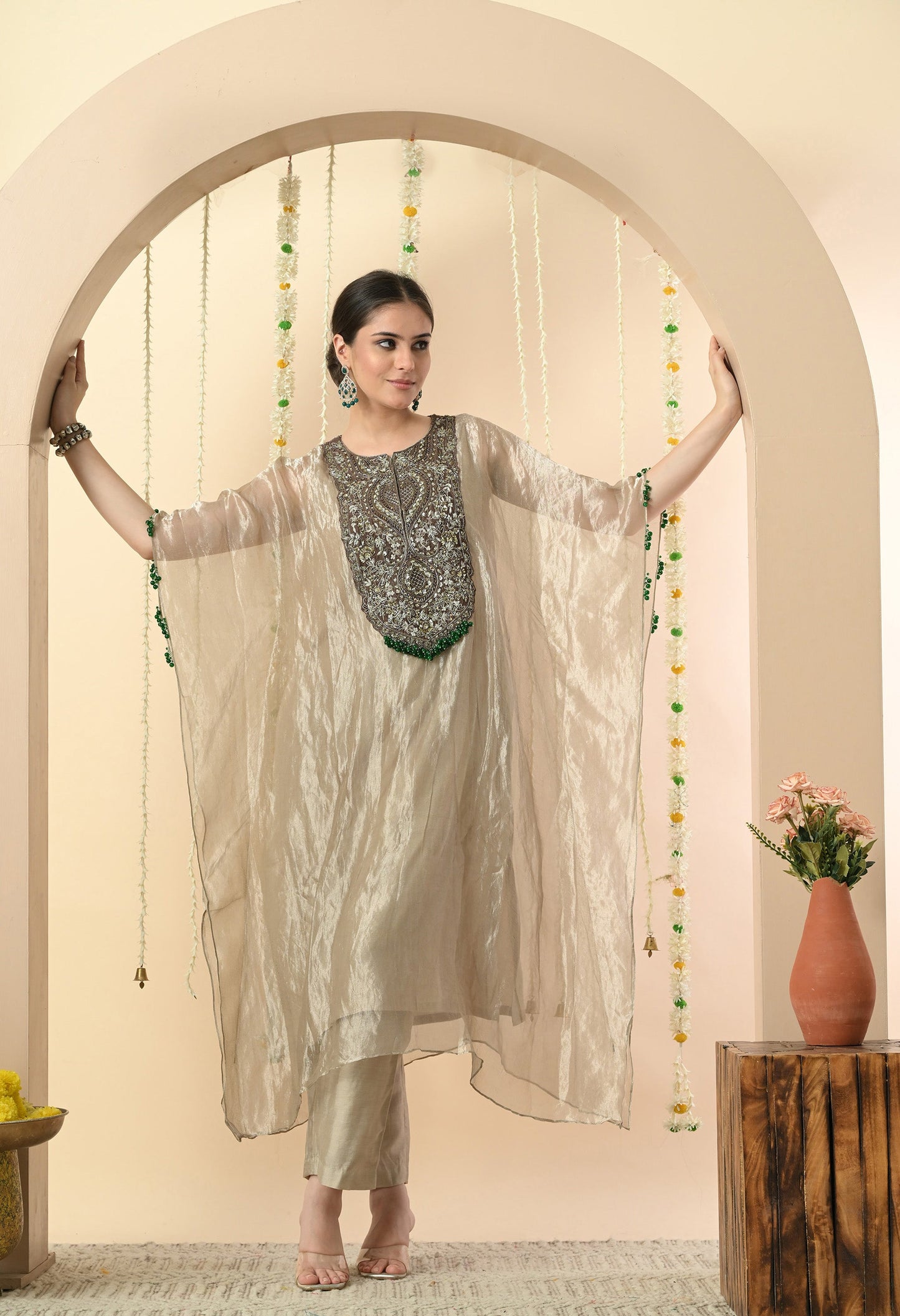 Grey Glamour Kaftan Set