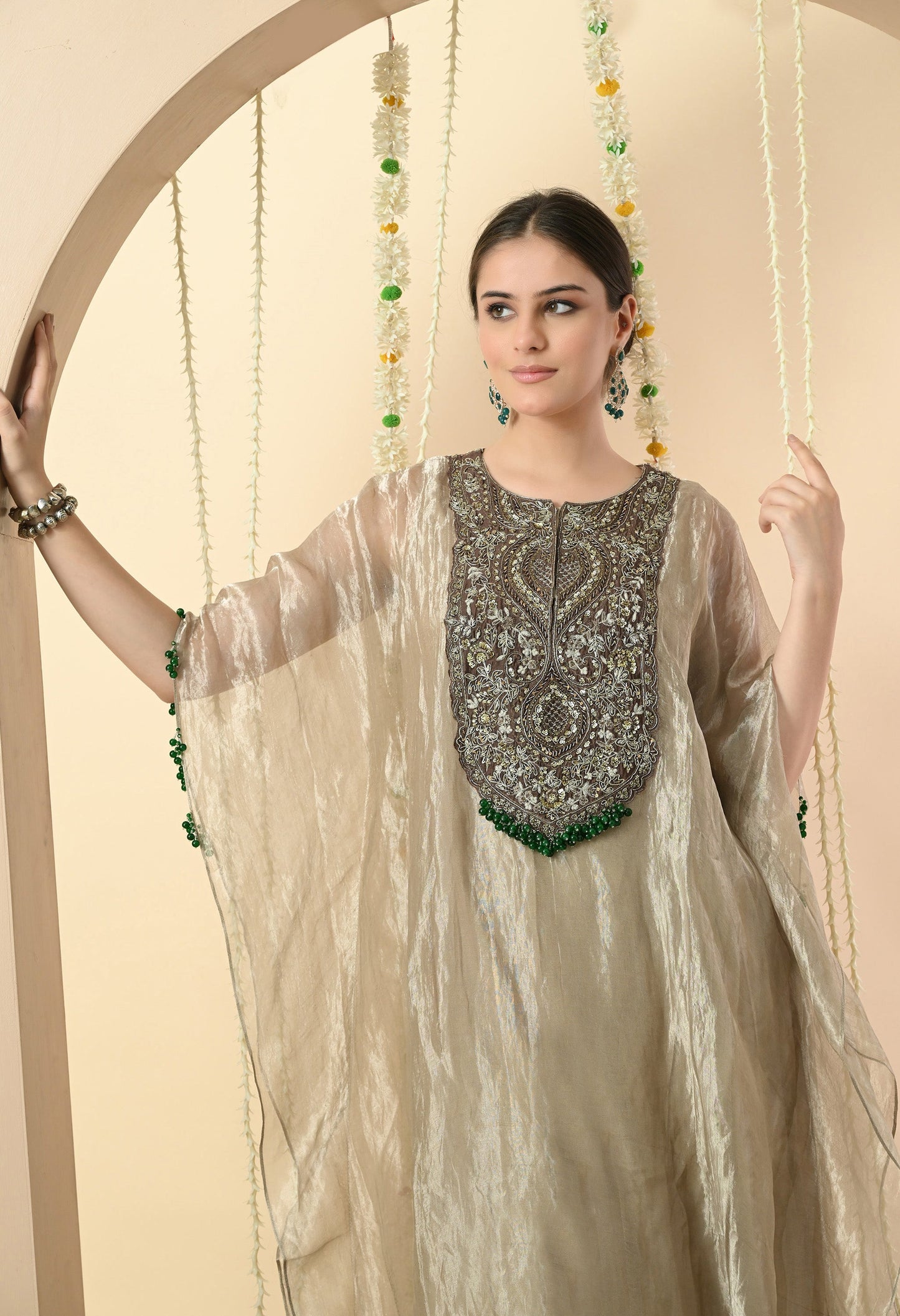 Grey Glamour Kaftan Set