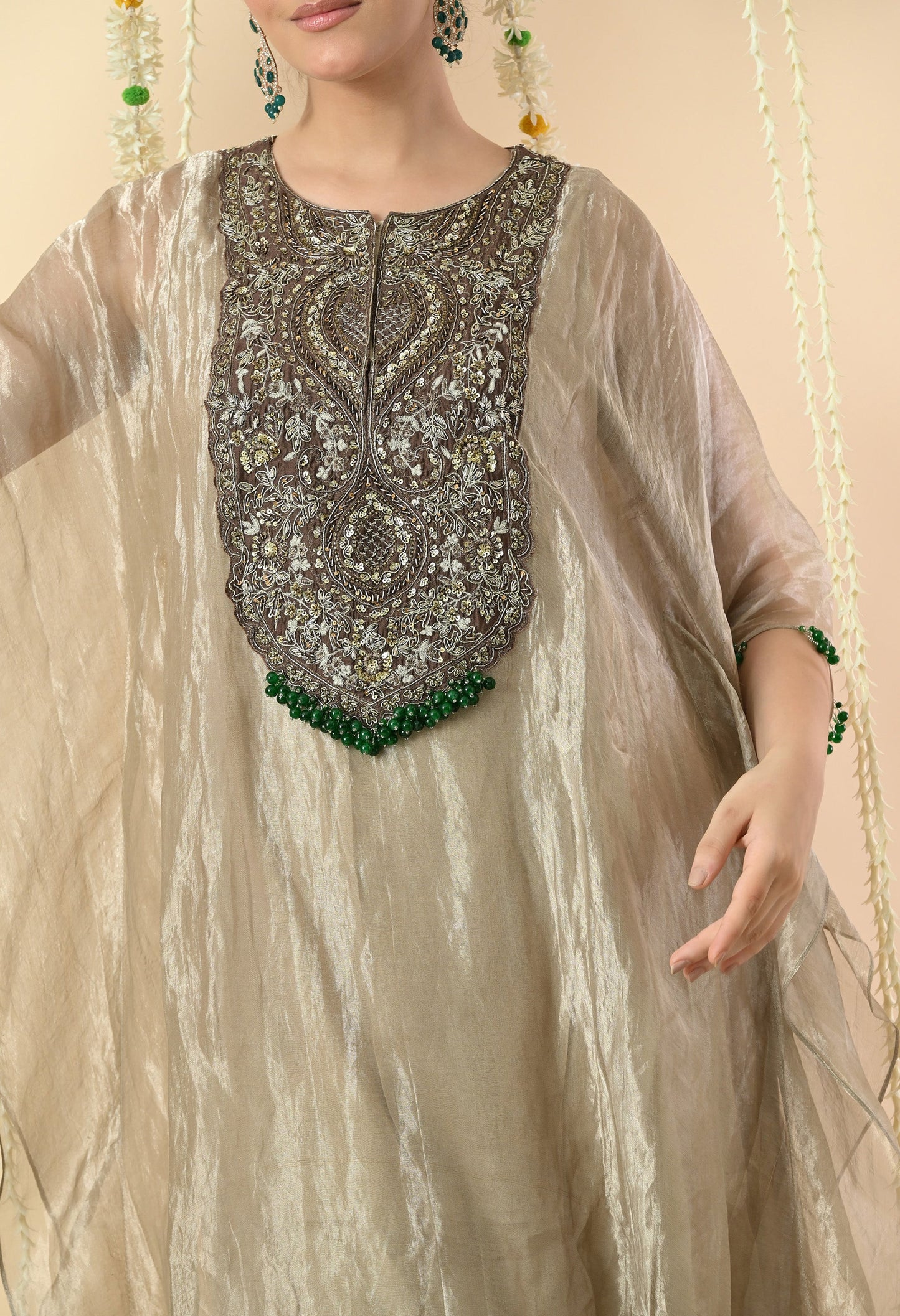Grey Glamour Kaftan Set