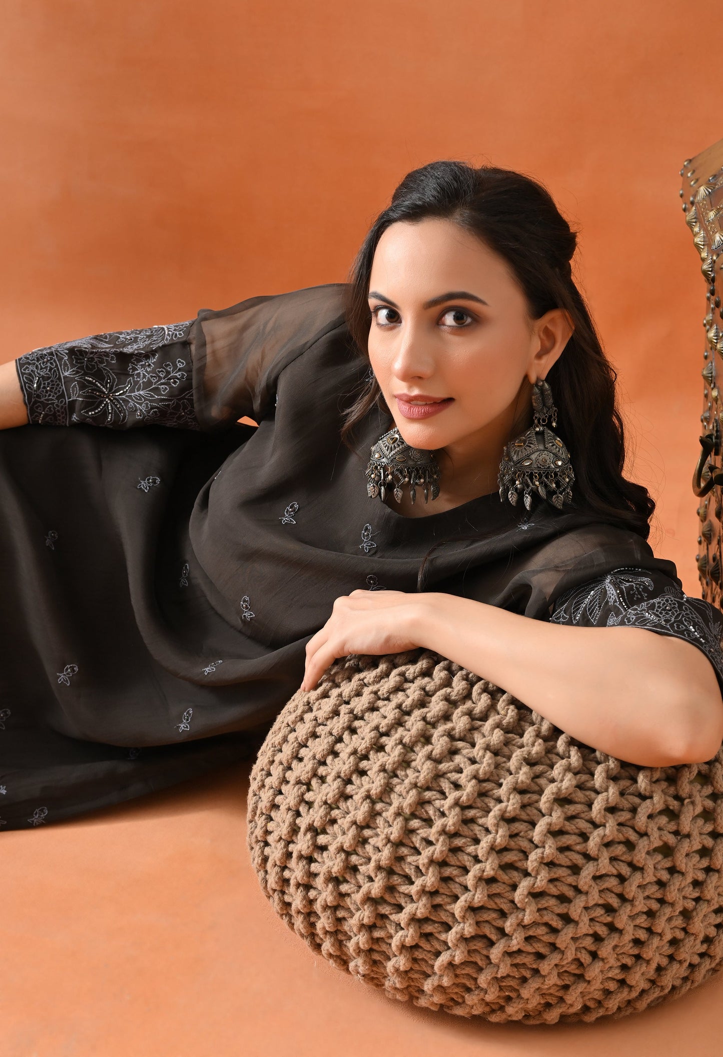 Dark Brown Pearl Thread Suit