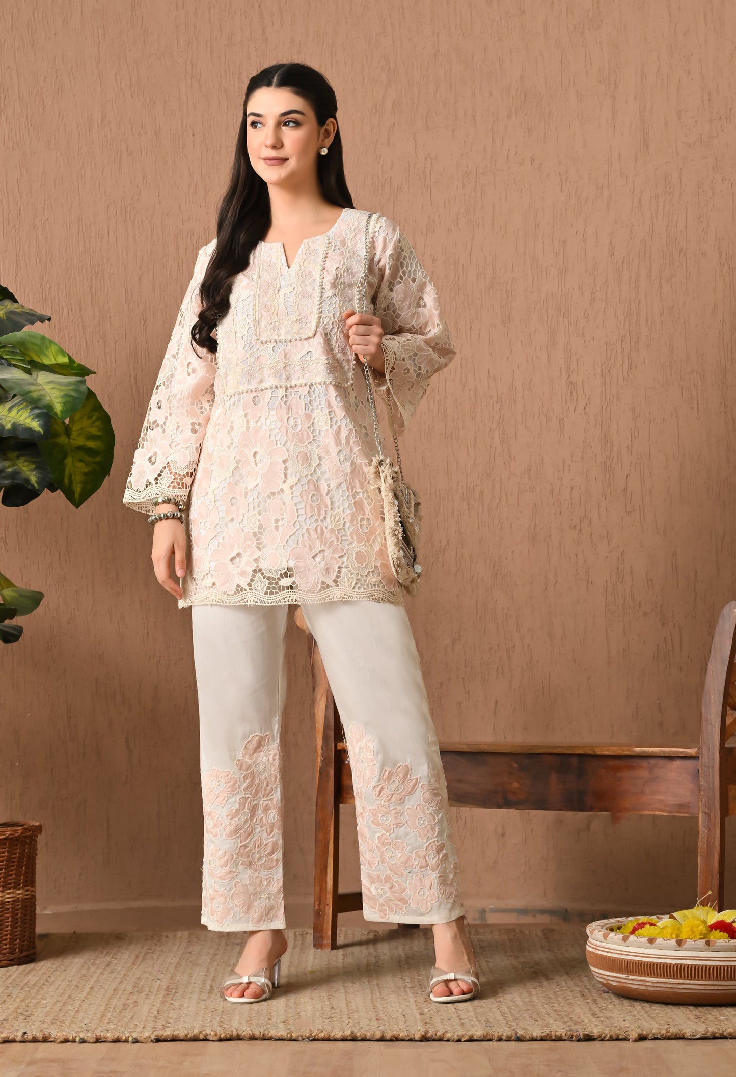 Charming Creamy Frock Co-ord Delight