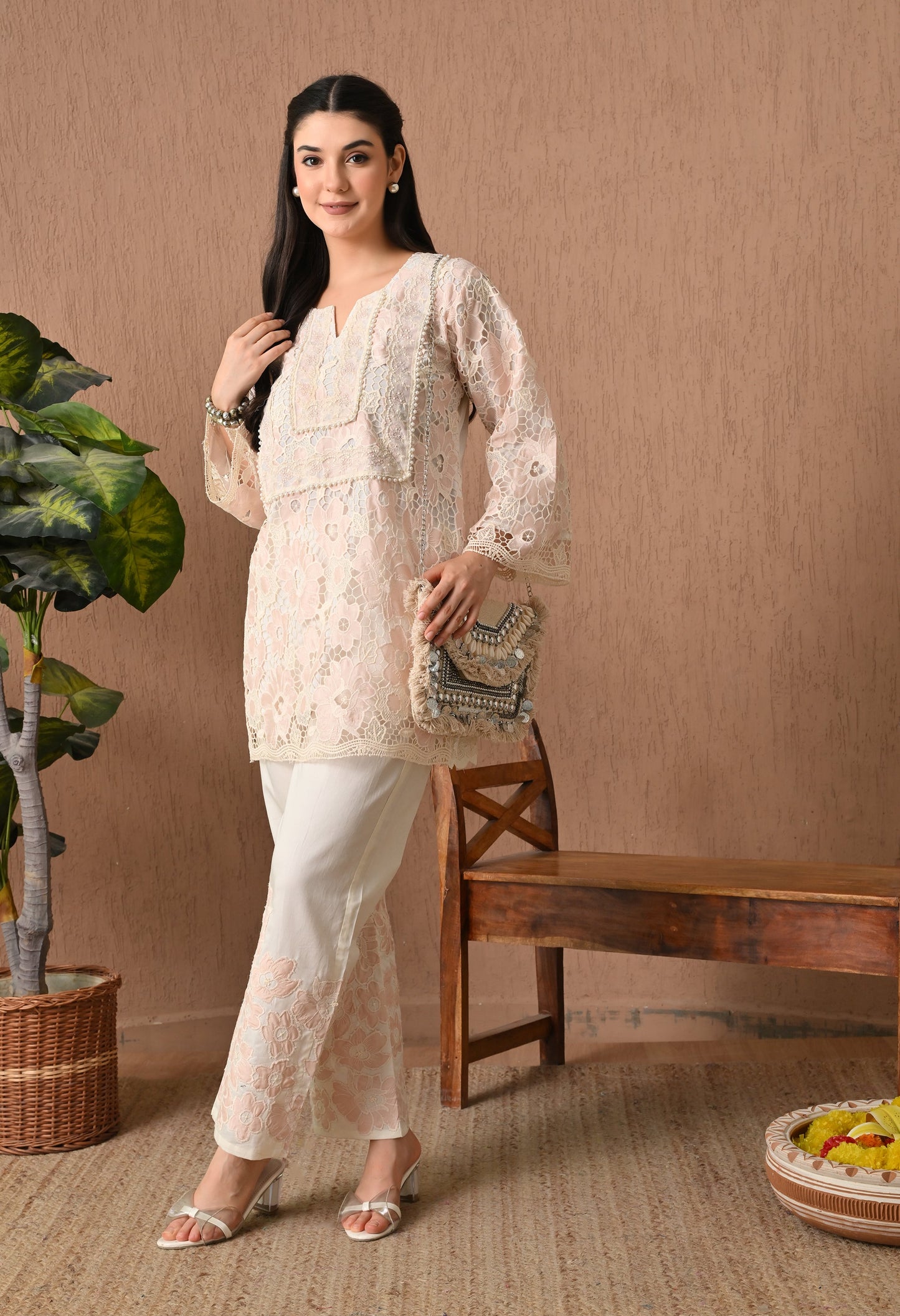 Charming Creamy Frock Co-ord Delight