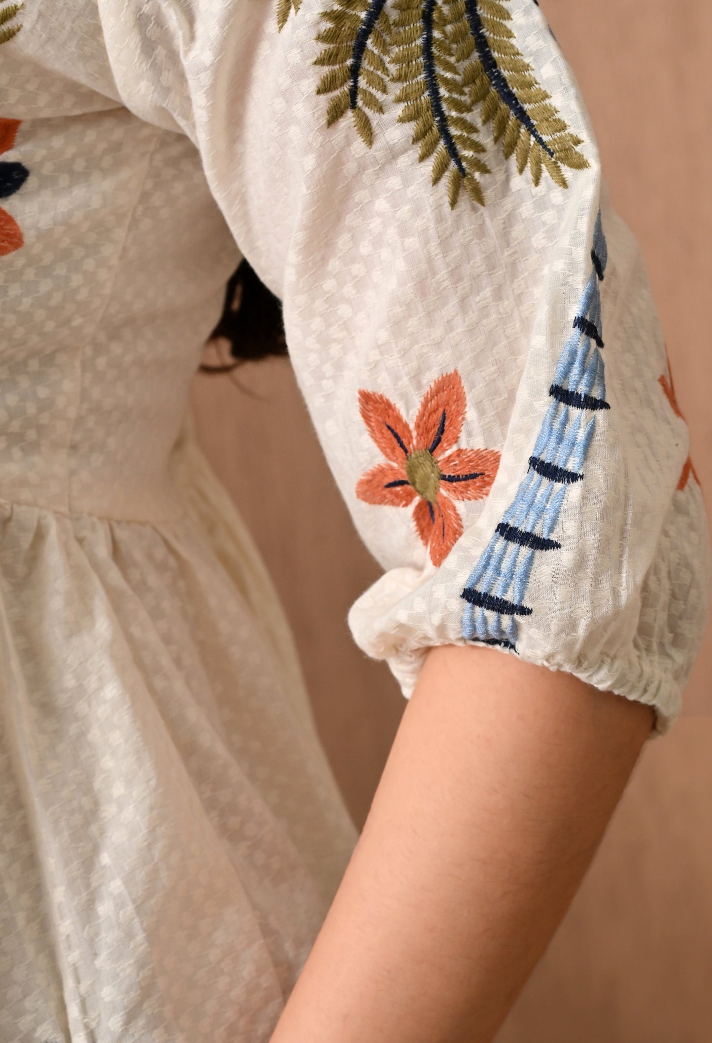 Elegant Cream Midi Frock Delight