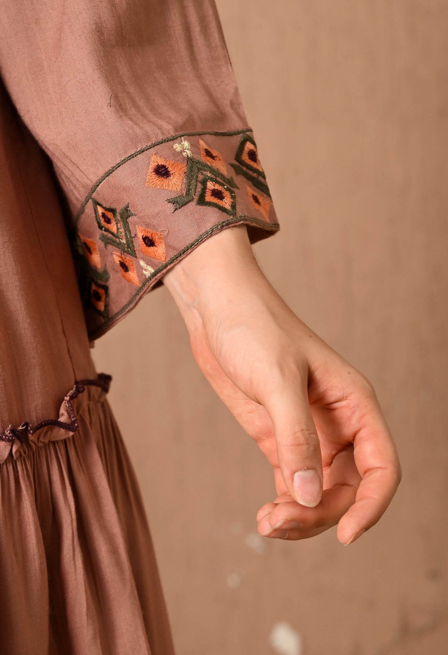 Beautiful Brown Midi Frock Delight