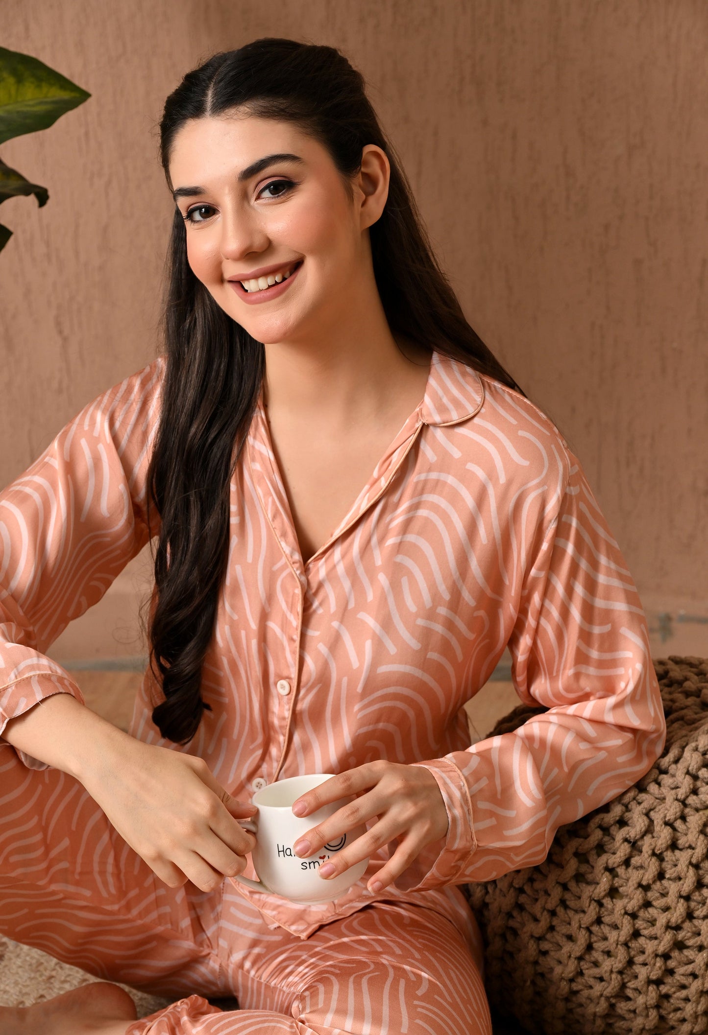 Cozy Satin Orange Night Suit