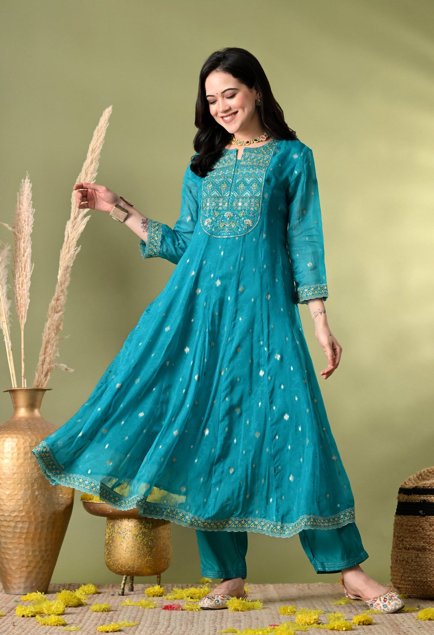 Gleaming Grace Light Green Suit