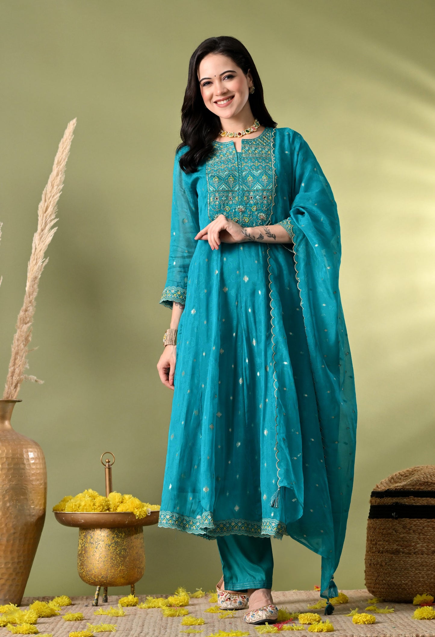 Gleaming Grace Light Green Suit