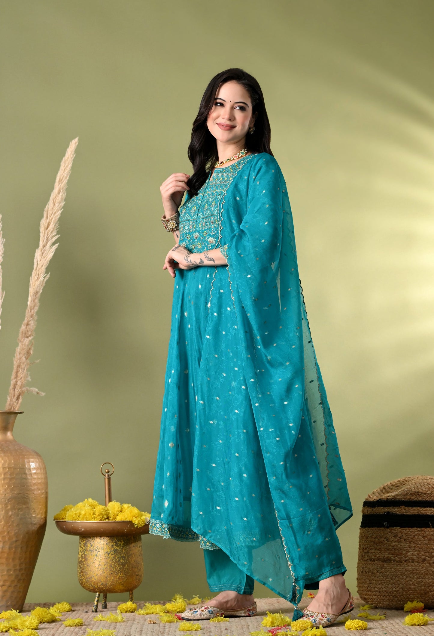 Gleaming Grace Light Green Suit