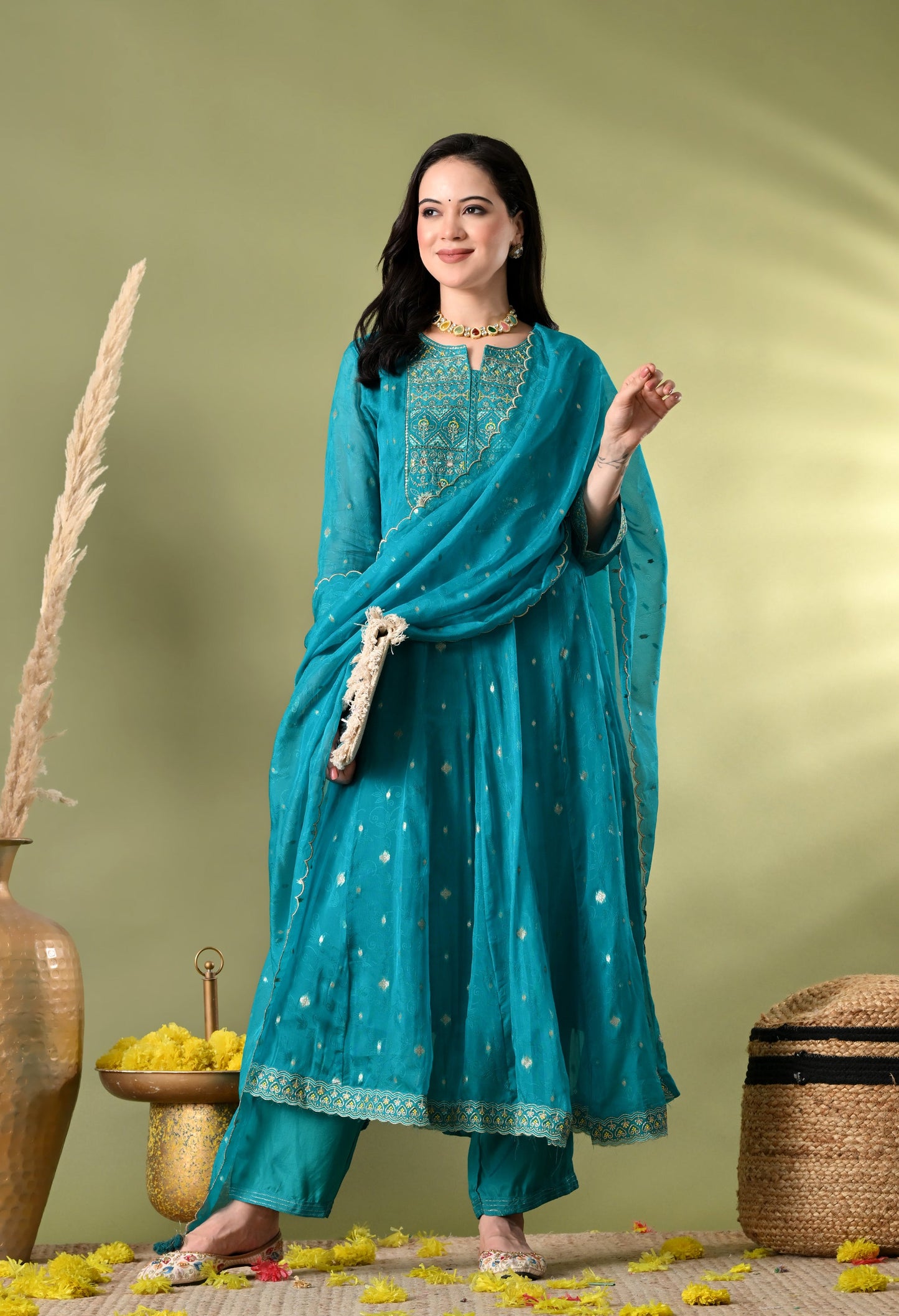 Gleaming Grace Light Green Suit