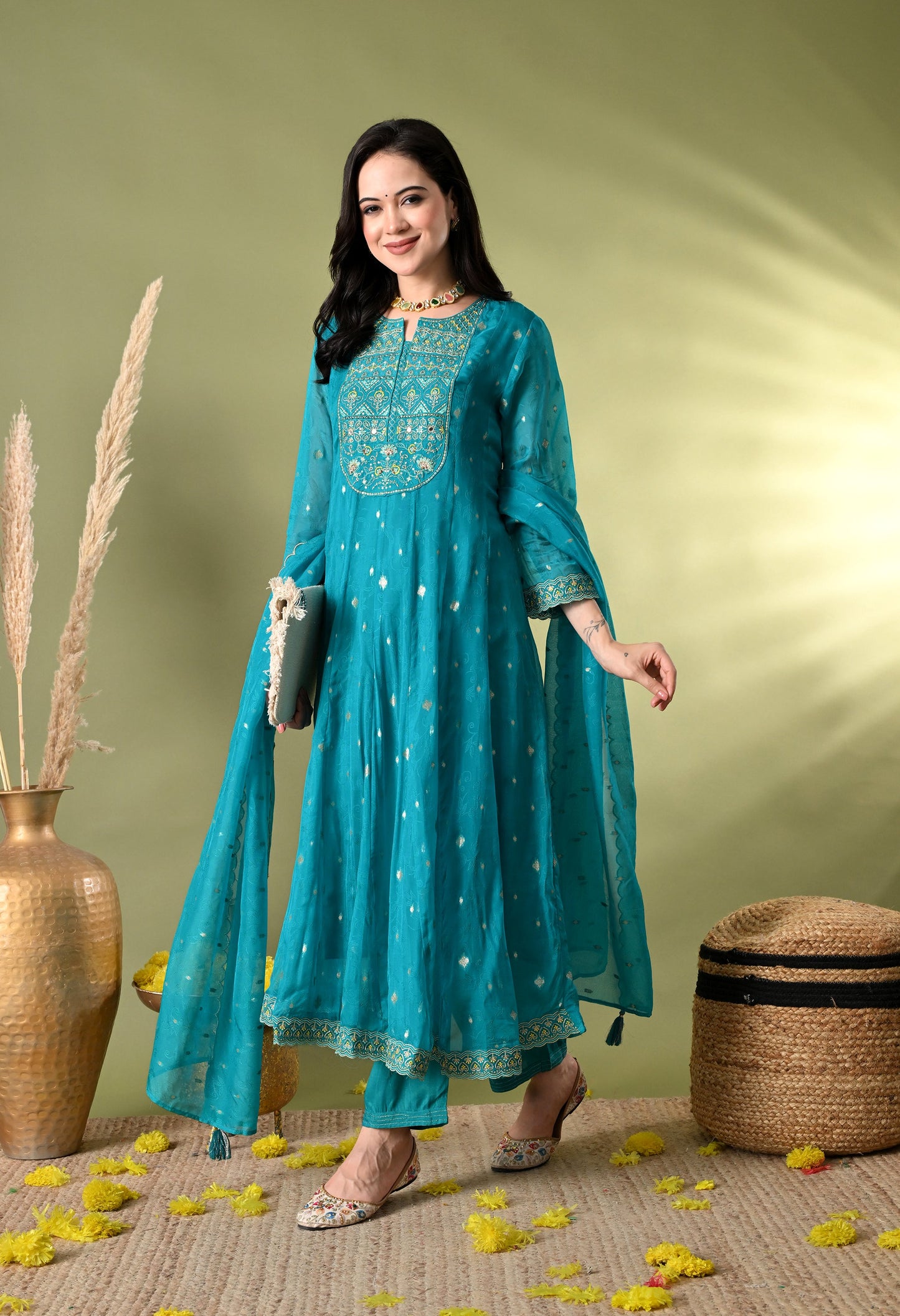 Gleaming Grace Light Green Suit