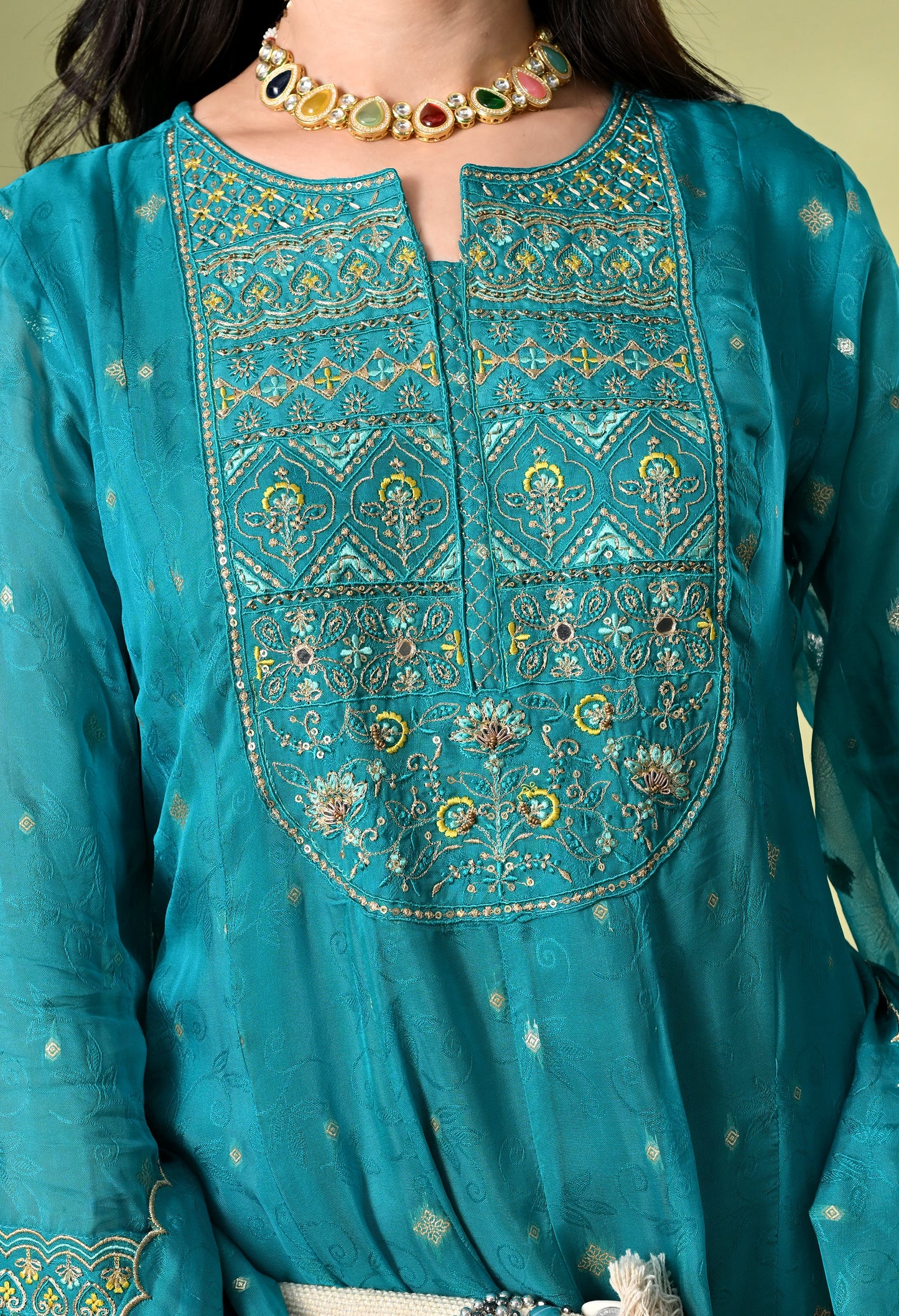 Gleaming Grace Light Green Suit