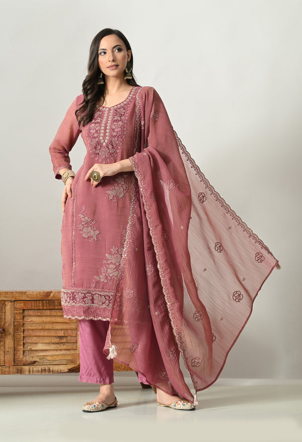 Royal Purple Silk Party Suit