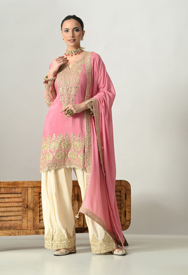 Sparkling Baby Pink Designer Suit