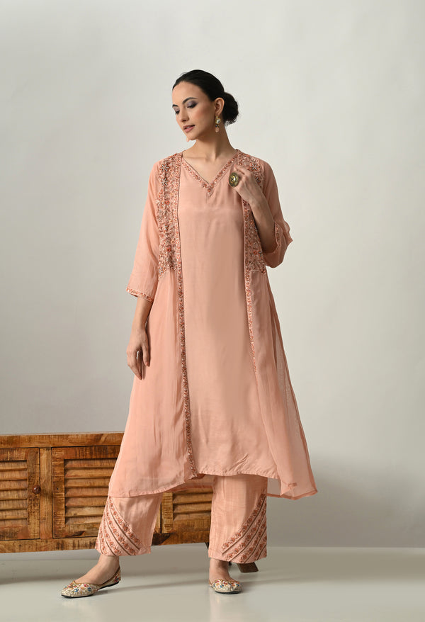 Peach Glow Indo Western Ensemble