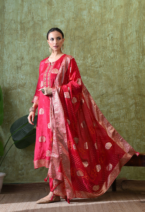 Radiant Dark Pink Partywear Suit